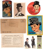 CHARLIE McCARTHY EXTENSIVE LOT OF CLASSIC ITEMS INCLUDING PREMIUMS.