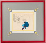 THE BEATLES - YELLOW SUBMARINE CHIEF BLUE MEANIE ANIMATION CEL & THE DREADFUL FLYING GLOVE PRODUCTION DRAWING ORIGINAL ART FRAMED DISPLAY.