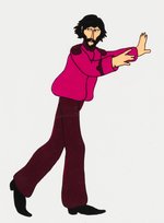 THE BEATLES - YELLOW SUBMARINE GEORGE HARRISON ANIMATION CEL & PRODUCTION DRAWING.
