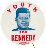 "YOUTH FOR KENNEDY" 1960 PRESIDENTIAL CAMPAIGN BUTTON.