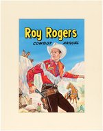 ROY ROGERS COWBOY ANNUAL ENGLISH COMIC BOOK COVER RECREATION ORIGINAL ART BY WALT HOWARTH.