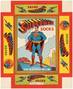 SUPERMAN SOCKS UNUSED BOX LABEL.