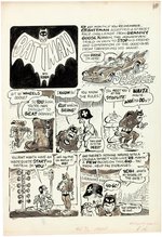 DRAG CARTOONS #30 BATMAN & ROBIN SPOOF COMPLETE COMIC STORY ORIGINAL ART BY PETE MILLAR.