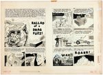 DRAG CARTOONS #17 "BALLAD OF A DRAG FUZZ!" COMPLETE DRAGULA COMIC STORY ORIGINAL ART BY PETE MILLAR & DENNIS ELLEFSON.