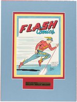 FLASH COMICS #1 COMIC BOOK COVER RECREATION ORIGINAL ART BY SHELDON MOLDOFF.