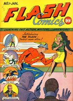 FLASH COMICS #1 COMIC BOOK COVER RECREATION ORIGINAL ART BY SHELDON MOLDOFF.