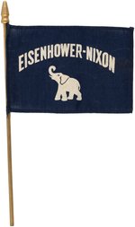 EISENHOWER-NIXON 1952 FLAG ON GOLD WOOD STAFF.