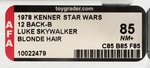 STAR WARS - LUKE SKYWALKER 12 BACK-B AFA 85 NM+ (BLONDE HAIR).