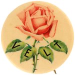 ROOSEVELT CLASSIC ROSE-VELT REBUS BUTTON HAKE #191.