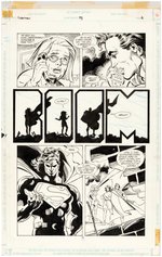 SUPERMAN #93 COMIC BOOK PAGE ORIGINAL ART BY DAN JURGENS.