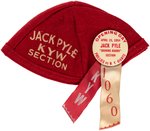 1954 PHILADELPHIA BROADCASTER "JACK PYLE" RARE ONE DAY BASEBALL GAME BUTTON & BEANIE.