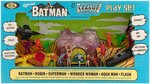 IDEAL OFFICIAL BATMAN & JUSTICE LEAGUE OF AMERICA PLAY SET BOXED.