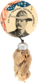 "FOR VICE PRESIDENT THEODORE ROOSEVELT" ROUGH RIDER PORTAIT BUTTON.
