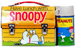 SNOOPY RARE BLUE CUP VERSION DOME LUNCH BOX.