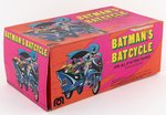 MEGO BATMAN'S BATCYCLE BLUE VARIETY IN ILLUSTRATED BOX (MISSING SIDECAR).