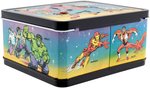 MARVEL COMICS' SUPER HEROES UNUSED METAL LUNCHBOX WITH THERMOS.
