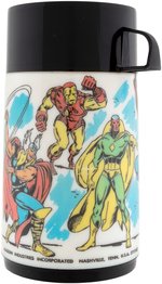 MARVEL COMICS' SUPER HEROES UNUSED METAL LUNCHBOX WITH THERMOS.