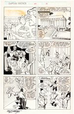 CAPTAIN AMERICA COMIC BOOK PAGE PAIR ORIGINAL ART BY MARK BAGLEY & KEIRON DWYER.