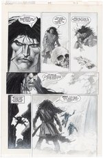 CONAN THE SAVAGE #8 COMIC BOOK PAGE ORIGINAL ART BY VAL MAYERIK.