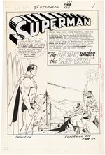 SUPERMAN #184 COMIC BOOK SPLASH PAGE ORIGINAL ART BY AL PLASTINO.