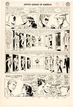 JUSTICE LEAGUE OF AMERICA #19 COMIC BOOK PAGE ORIGINAL ART BY MIKE SEKOWSKY.