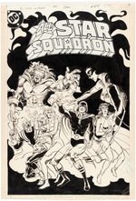 ALL-STAR SQUADRON #44 COMIC BOOK COVER ORIGINAL ART BY ARVELL JONES.