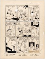 FIGHT COMICS #18 COMIC BOOK PAGE ORIGINAL ART 5 PAGE STORY (STRUT WARREN) BY SEYMOUR REIT.