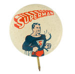 "SUPERMAN" EARLY "ACTION COMICS" BUTTON FROM 1942.
