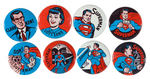 SUPERMAN SET OF EIGHT BUTTONS FROM 1966.