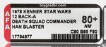STAR WARS - DEATH SQUAD COMMANDER 12 BACK-A AFA 80+ NM (WITH HAN SOLO BLASTER).