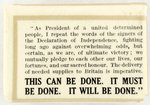 WOLRD WAR II CELLULOID-WRAPPED MATCHBOX WITH "U.S.A. PRESIDENT ROOSEVELT" & TWO QUOTATIONS.