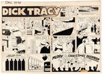 DICK TRACY CHRISTMAS 1955 SUNDAY PAGE ORIGINAL ART BY CHESTER GOULD.