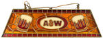 "A & W" ROOT BEER TIFFANY-STYLE HANGING LAMP.