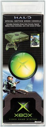 XBOX VIDEO GAME SYSTEM (2004) HALO SPECIAL EDITION VGA 85 NM+ (GREEN CONSOLE).