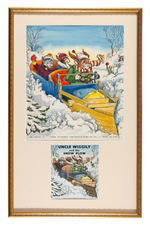 "UNCLE WIGGILY AND THE SNOW PLOW" BOOK COVER ORIGINAL ART FRAMED DISPLAY.