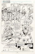 AVENGERS ANNUAL #21 COMIC BOOK PAGE ORIGINAL ART BY HERB TRIMPE.