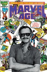 MARVEL AGE #41 COMIC BOOK COVER ORIGINAL ART OF STAN LEE BY JANET JACKSON.