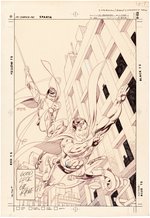 DC COMICS PRESENTS: SUPERMAN AND ROBIN AND ELONGATED MAN #58 COVER ORIGINAL ART BY GIL KANE.