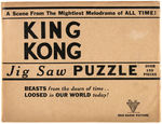 "KING KONG JIG SAW PUZZLE" WITH ORIGINAL ENVELOPE.