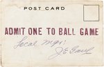 1913 GOLDSMITH'S ALL-NATIONS BASEBALL CLUB POSTCARD W/JOSE MENDEZ (HOF) & NEGRO LEAGUE STAR JOHN DONALDSON.