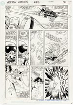 ACTION COMICS #682 COMIC BOOK PAGE ORIGINAL ART BY DUSTY ABELL.