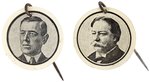 WILSON & TAFT PAIR OF TWO SIDED CELLO BADGES ADVERTISING CHEWING GUM.