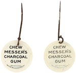 WILSON & TAFT PAIR OF TWO SIDED CELLO BADGES ADVERTISING CHEWING GUM.