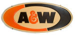 "A & W" LARGE PLASTIC OVAL SIGN.