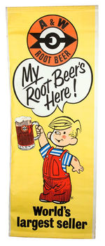 DENNIS THE MENACE A & W ROOT BEER CLOTH WALL HANGING.