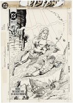 SUPERMAN VOL. 2 #63 COMIC BOOK COVER ORIGINAL ART BY DAN JURGENS.