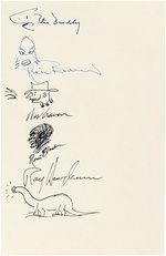 HORROR ICONS SIGNATURES & SKETCHES INCLUDING WES CRAVEN & ROBERT BLOCH.