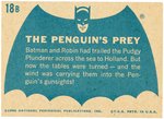 BATMAN 1966 TOPPS BLUE BAT #18B "THE PENGUIN'S PREY" TRADING CARD ORIGINAL ART LOT.