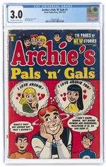 ARCHIE'S PALS 'N' GALS #1 1952-1953 CGC 3.0 GOOD/VG.