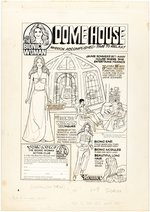 THE BIONIC WOMAN DOME HOUSE ORIGINAL ART FOR COMIC BOOK BACK COVER AD.